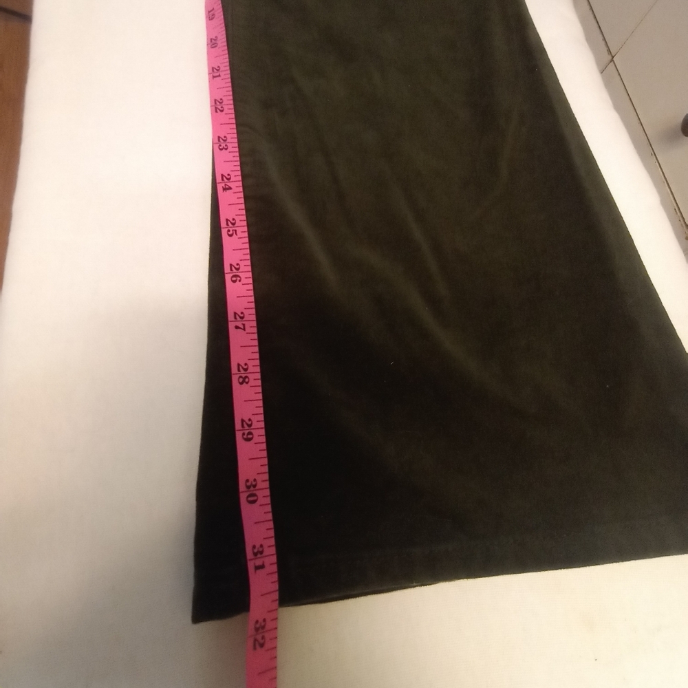 Talbots Velvet Deep Green Festive Midrise Bootcut Holiday Christmas Boho Jean 10 - Picture 11 of 11